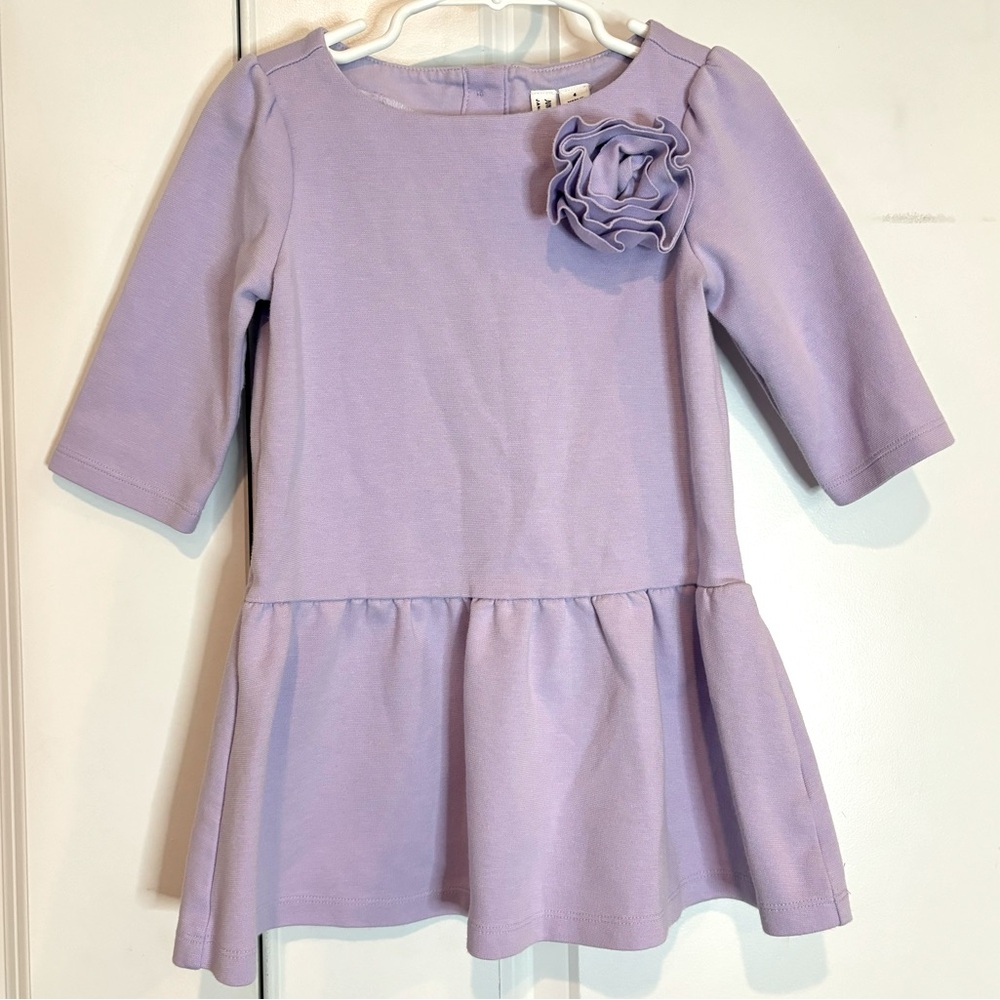 Juno Valentine by Janie and Jack Lavender Purple Long Sleeve Rosette Dress 4